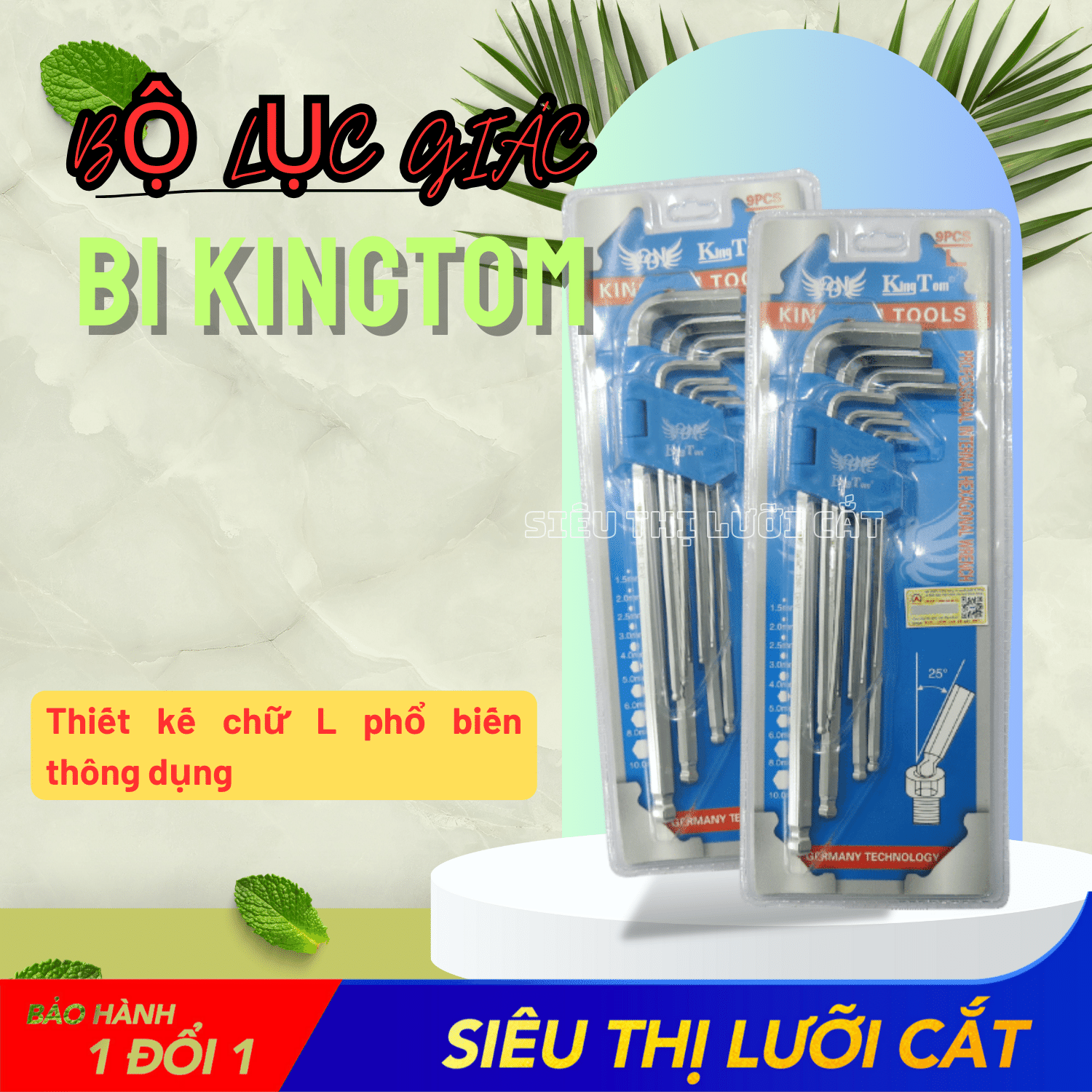 Bộ Lục Giác Bi KingTom (size L, 9 món)