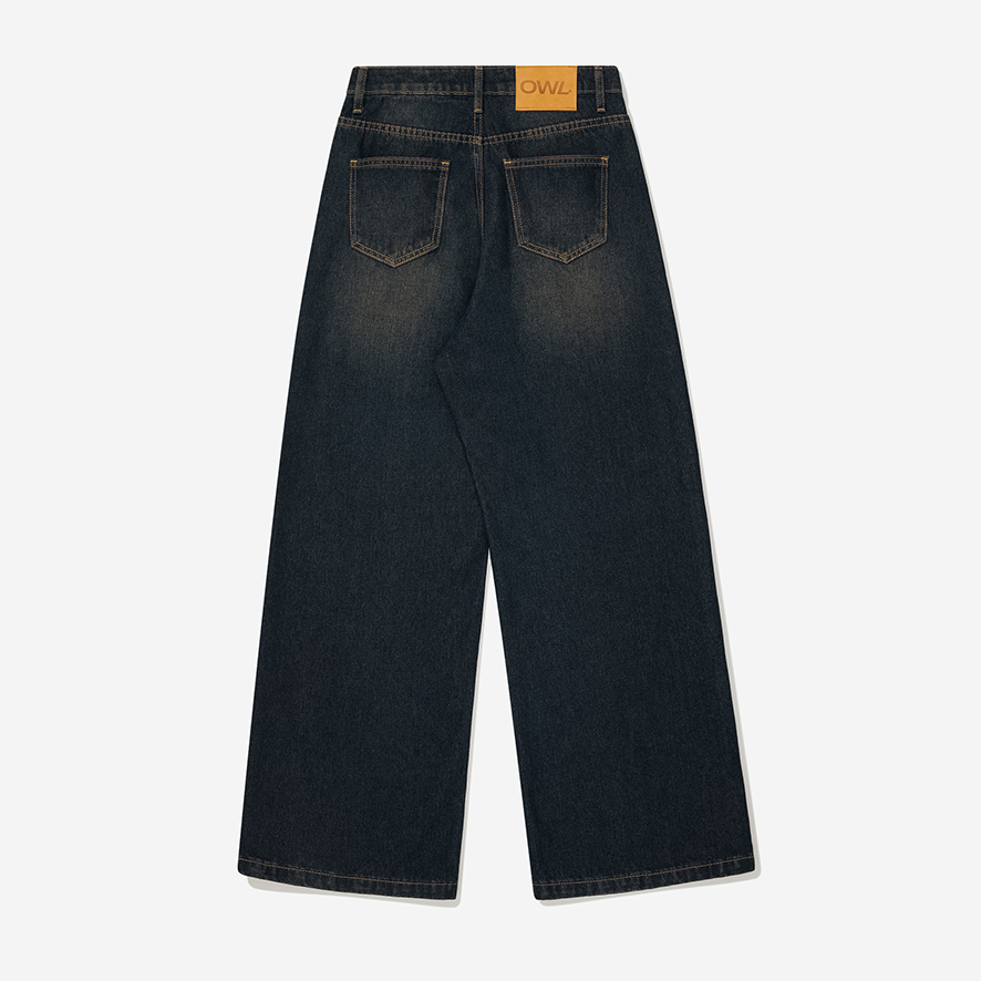 Quần jean nữ Owlbrand Wide/Xanh dirty