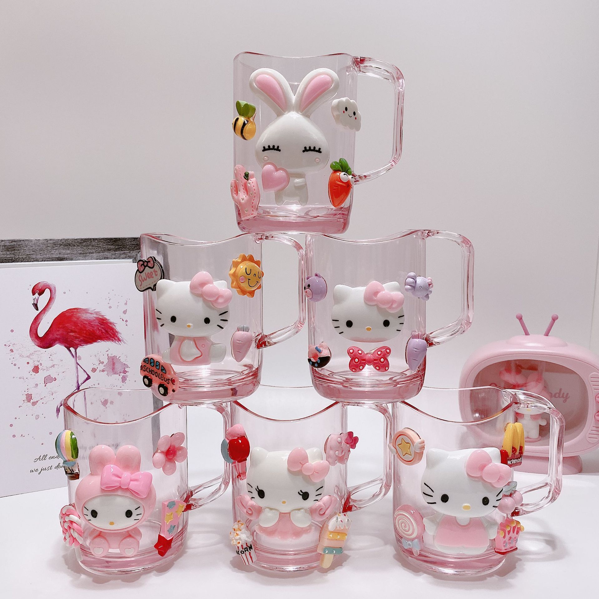 Ly Uống Nước/ Ly Đánh Răng cho Bé Kitty Doraemon Mickey Minnie