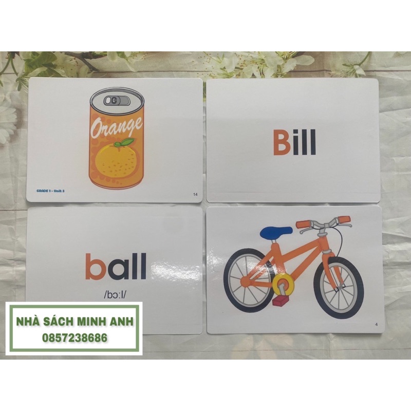 Flashcard TIẾNG ANH BGD 1-2-3-4-5 (kích thước A5, in 2 mặt, ép plastics)