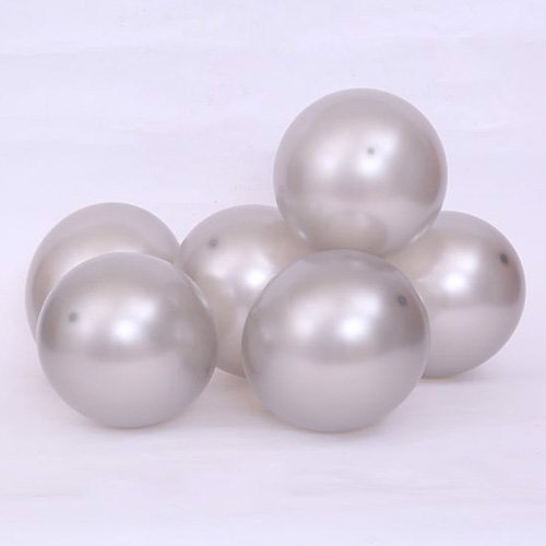 Set 10 bong bóng xám nhũ - Grey pearl balloon bbcs05