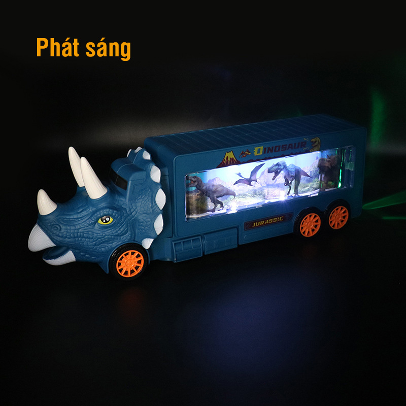 Đồ chơi trẻ em container khủng long phát sáng có nhạc- hot