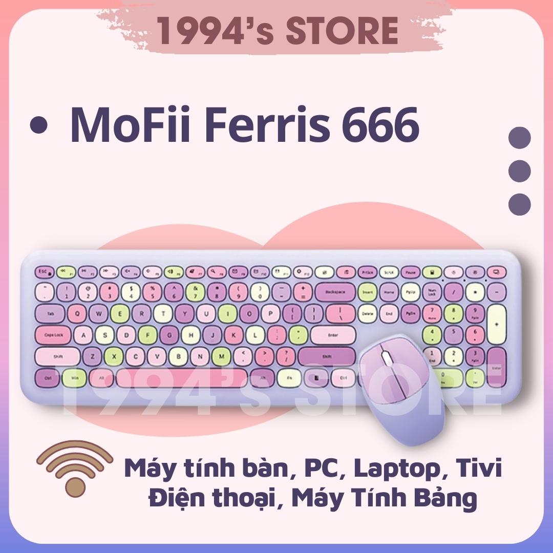 Bàn phím giả cơ và chuột không dây MOFii 666 siêu dễ thương dùg cho máy tính bàn PC, Laptop, Tivi, Điện thoại, iPad