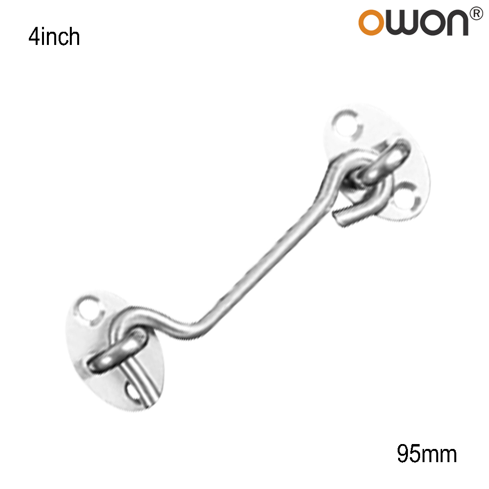 1Pc Stainless Steel Windproof Cabin Door Gate Window Hook Eye Latch Lock Catch
