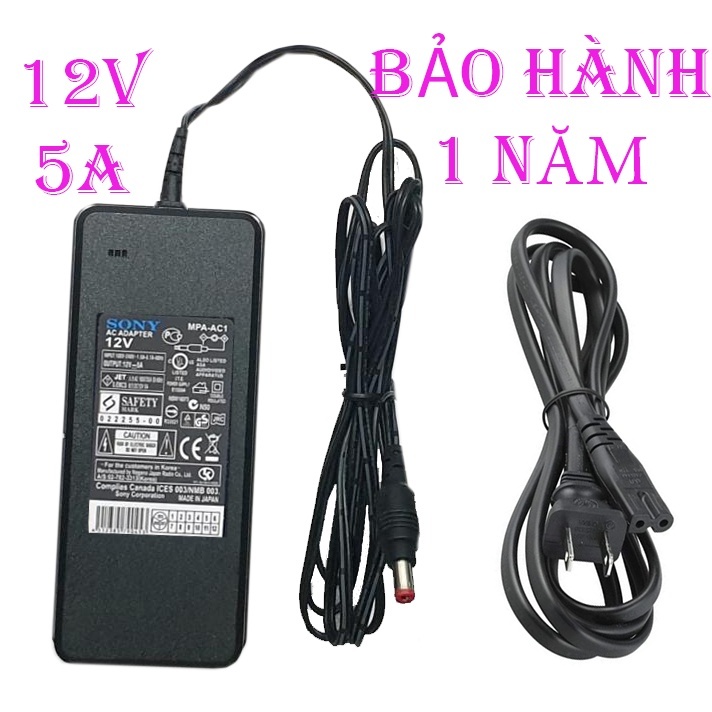Cục sạc adapter 12v 5a - cho lcd- laptop- máy bơm- đầu ghi camera- máy massage