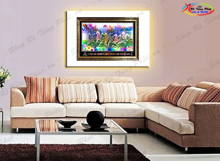 Đồng hồ Lịch Vạn Niên - Tranh Đá Mã Đáo D122 (KT 100x60x5cm)