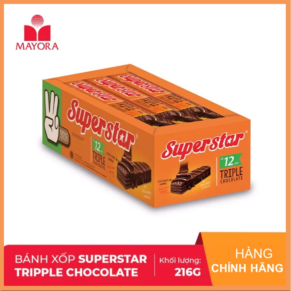 Bánh Xốp Super Star Triple Choco Hộp 150G