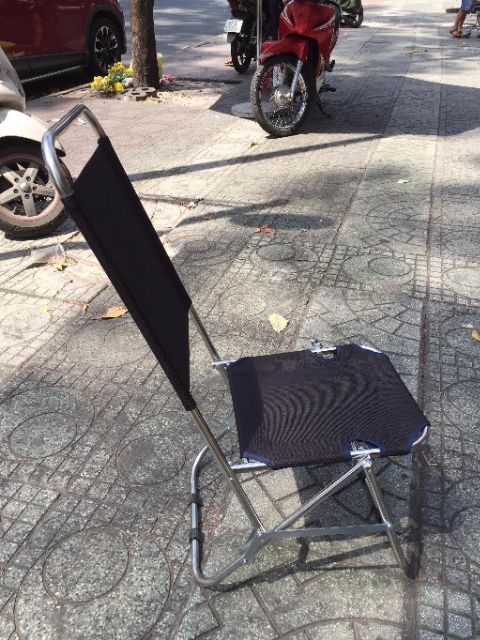 [HCM]Ghế cafe ngoài trời ghế xếp lưng cao vải bố - ghế câu cá ghế xếp đa năng lưng cao