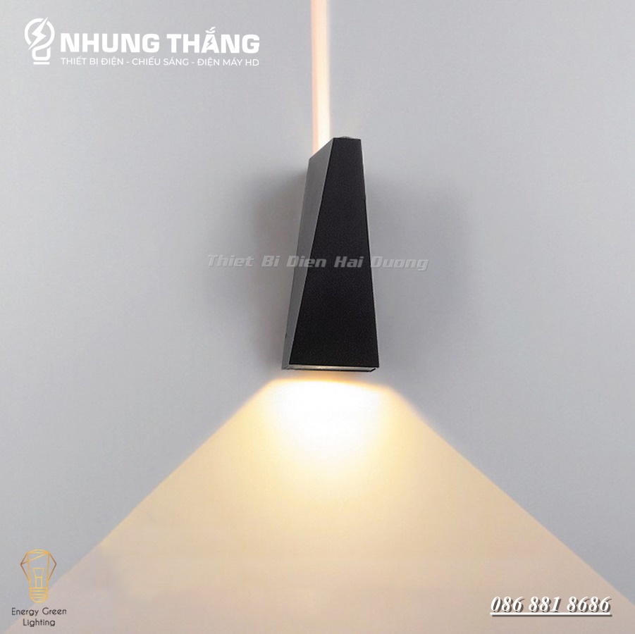 Đèn LED hắt tường 2 đầu hình đa giác chống nước TN822 (Trắng/Đen) - Công suất 10w - Tuổi thọ đèn cao, thân thiện với môi trường, không chứa chất độc hại, có thể tái chế. Bảo hành 12 tháng