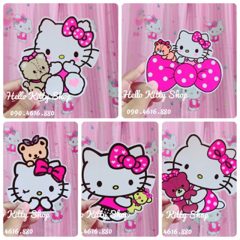 Set 5 decal hellokitty size 12cm