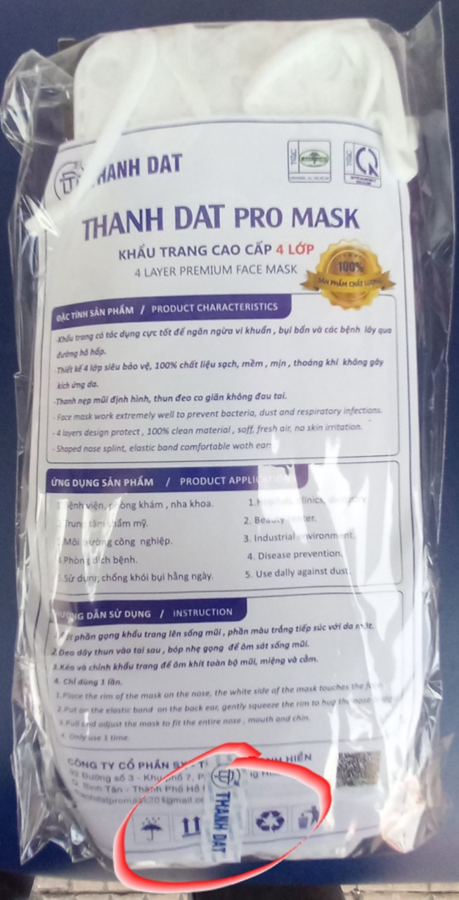 KHẨU TRANG KF94   ( 1 BỊCH 10 CÁI )   TRẮNG