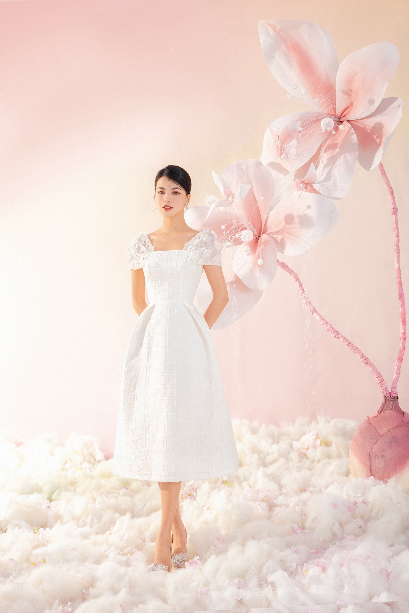OLV - Đầm Amanda Square Neck Embro
