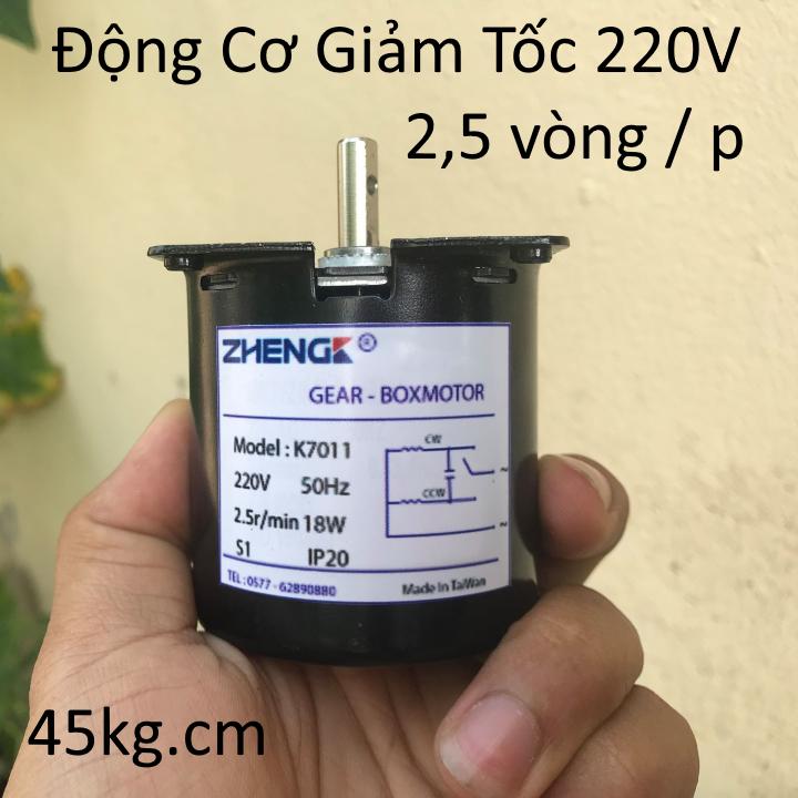 motor giảm tốc 220v 2,5 vòng trên phút