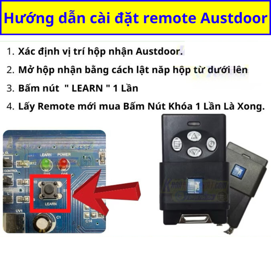 Chìa khóa remote Cửa Cuốn Austdoor
