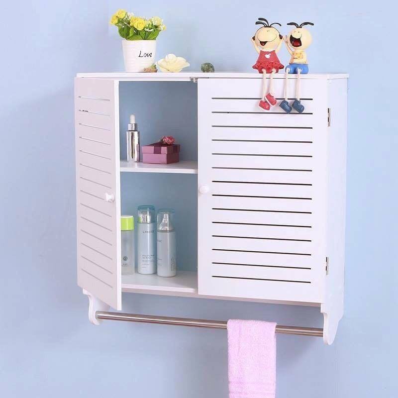 Tủ nhà tắm treo ( dán)  tường 2 cánh lớn - Kệ lắp ráp treo (dán) tường nhà tắm ( 60x50x20cm)- VIENDONG ADV