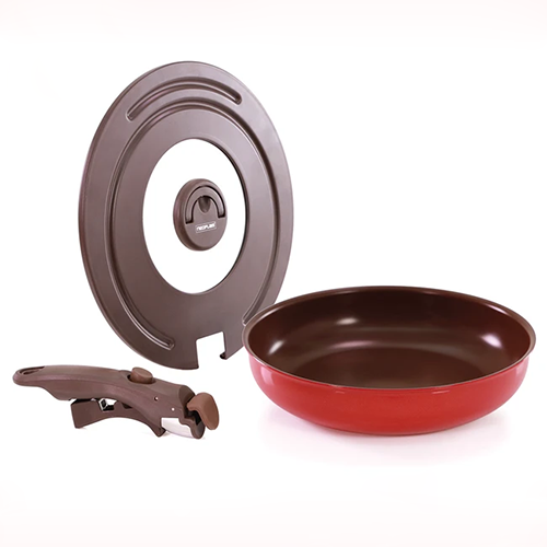 [Hàng chính hãng] Chảo chiên bếp từ  Miris cán rời 28cm/Cán/Nắp