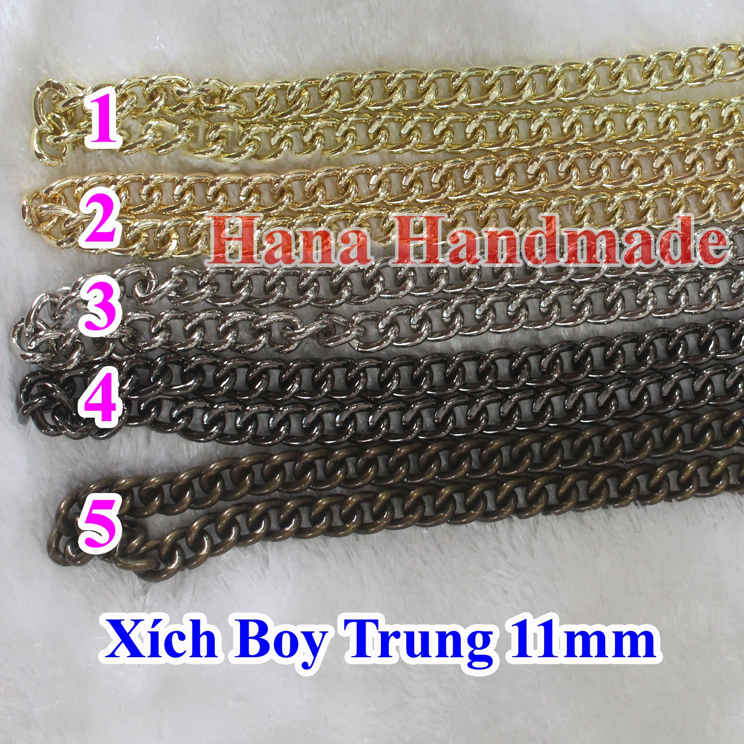 Xích boy trung làm túi xách 11mm 60k/mét