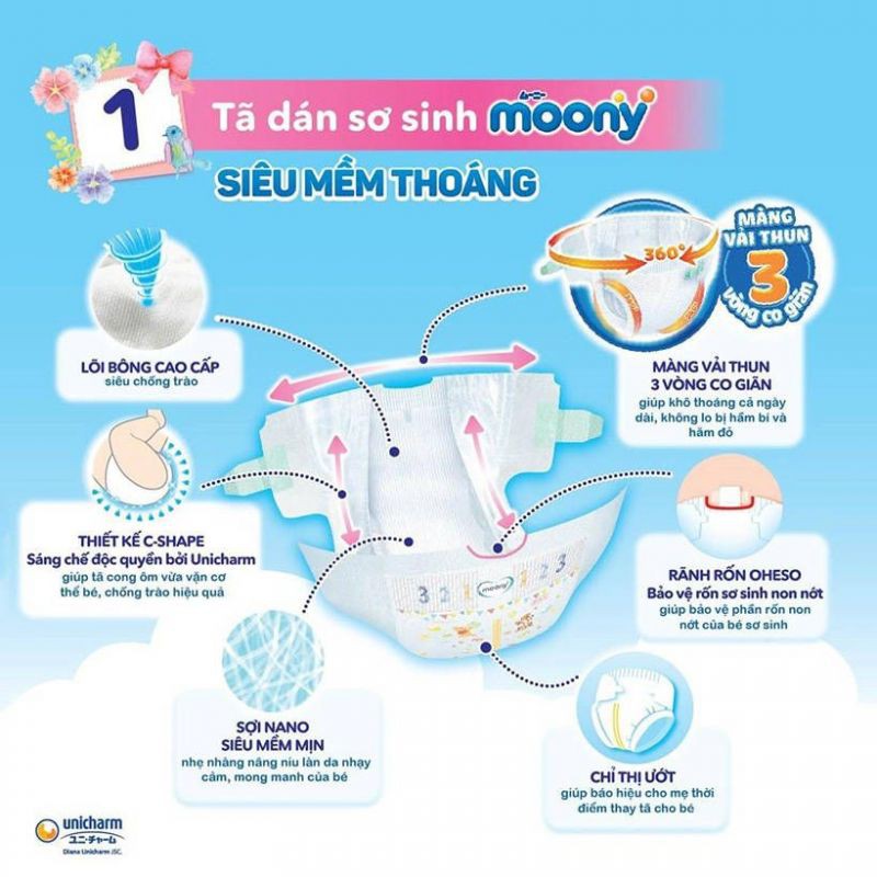 [HCM]Tã Dán Moony S84 - M64 - L54