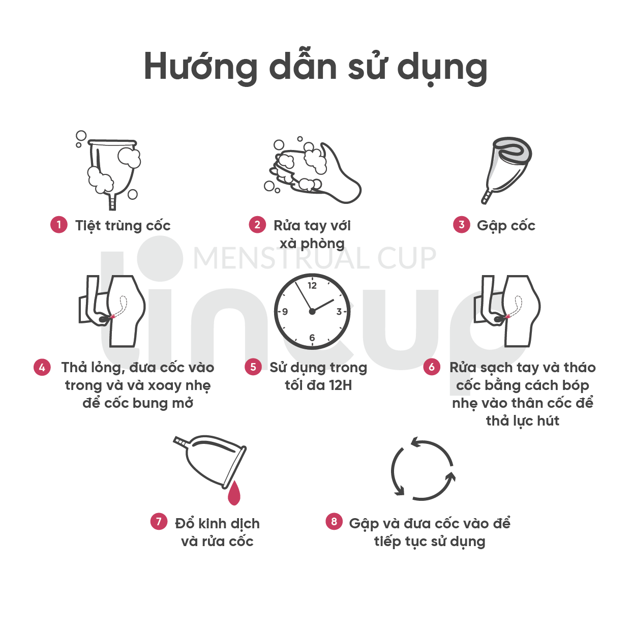 Combo Cốc nguyệt san Lincup kèm bàn chải, túi lụa