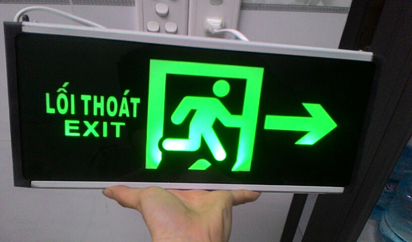 Đèn exit thoát hiểm dùng điện loại 1 mặt AED