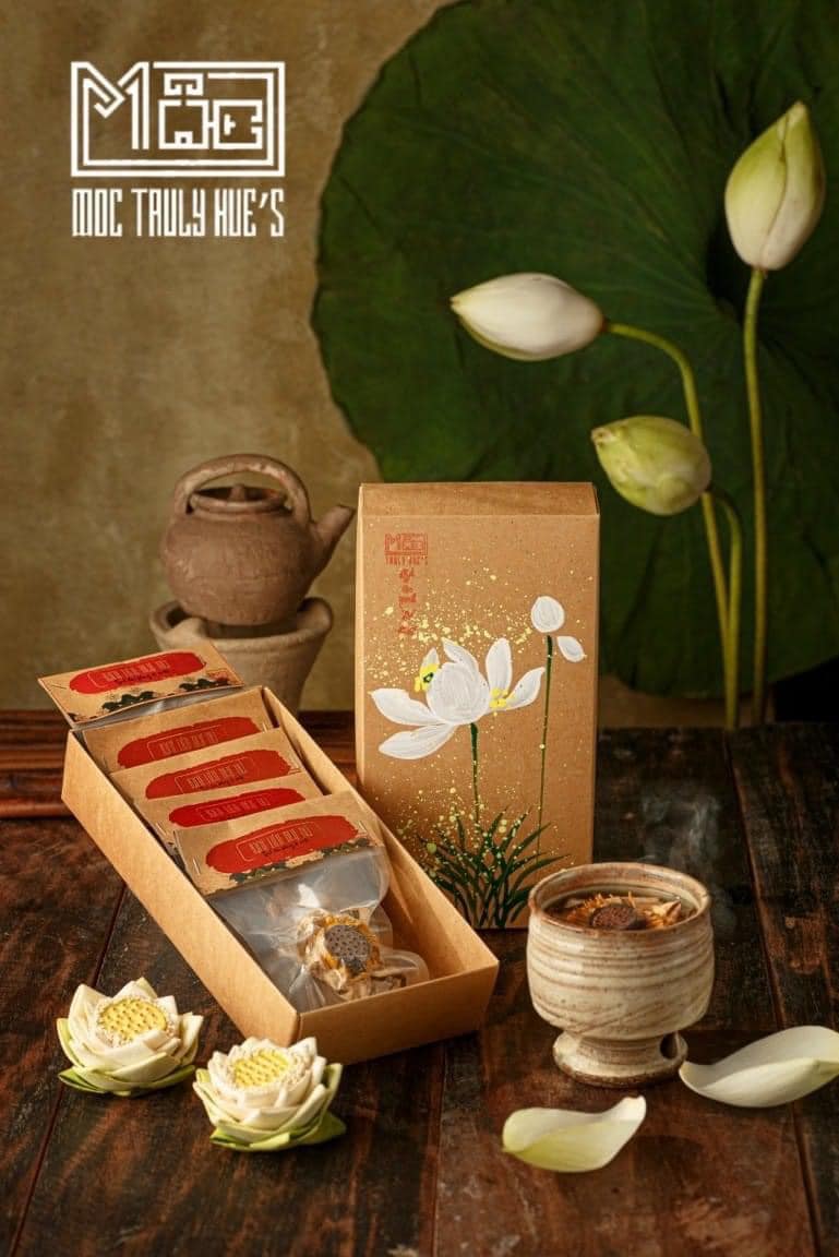 BẠCH LIÊN NGỰ TRÀ SEN HUẾ - Hộp 5 hoa