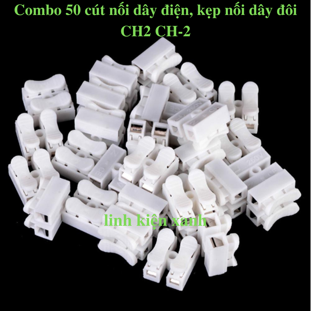 Combo 50 cút nối dây điện, kẹp nối dây đôi ch2 ch-2
