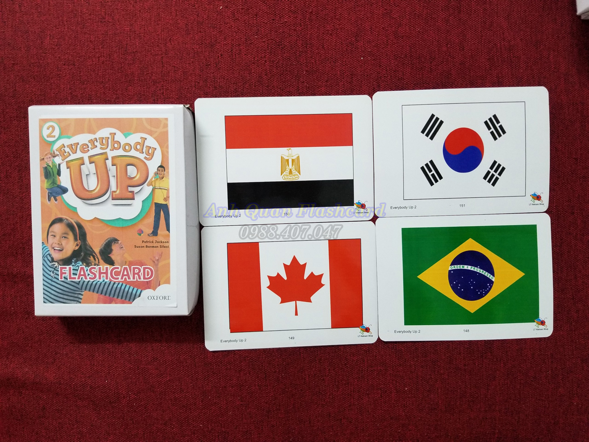 Bộ Flash card Everybody UP 2 (150 thẻ khổ A5 in 2 mặt)