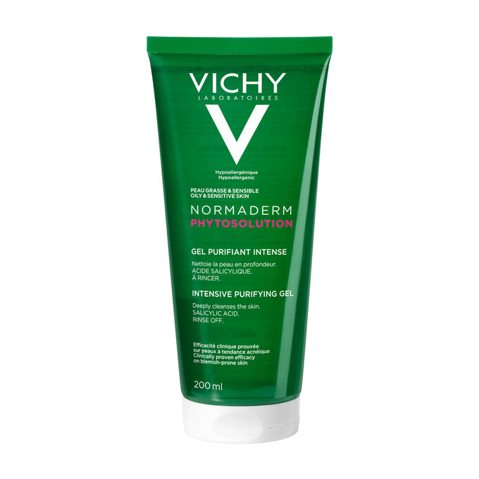 Vichy Sữa Rửa Mặt Dạng Gel Giúp Làm Sạch Sâu Và Giảm Bã Nhờn Trên Da Normaderm Phytosolution Intensive Purifying Gel 200Ml