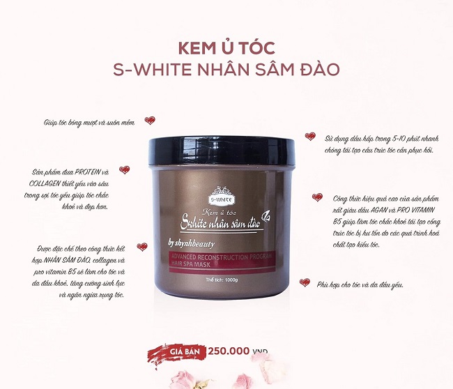 [Ủ Tóc] Kem Ủ Tóc Nhân Sâm Đào S-WHITE 500gram