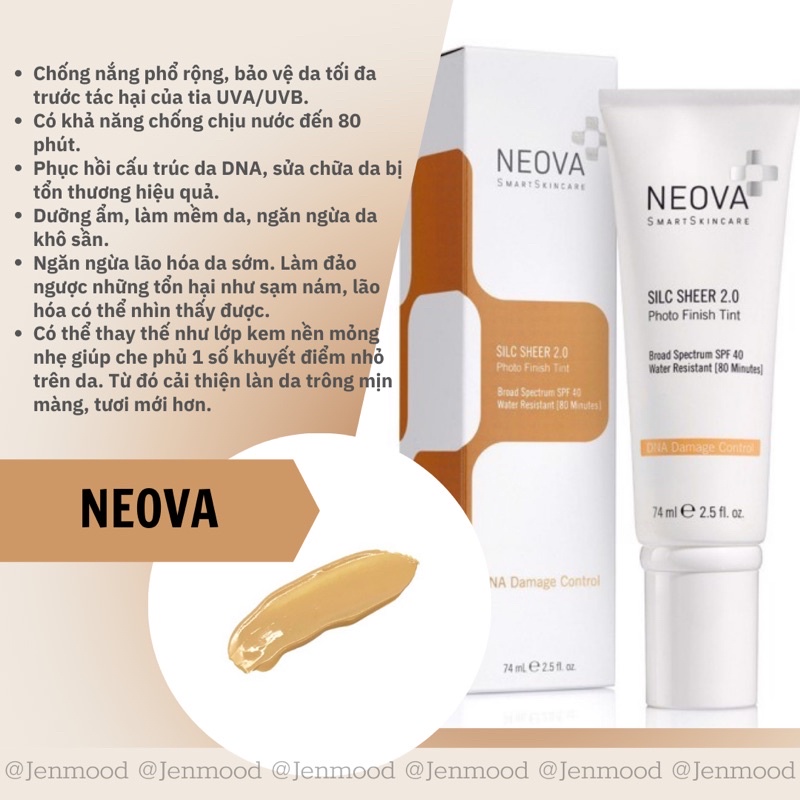 Kem Chống Nắng Bảo Vệ Da Neova SPF 40 DNA Damage Control Silc Sheer 2.0 74ml