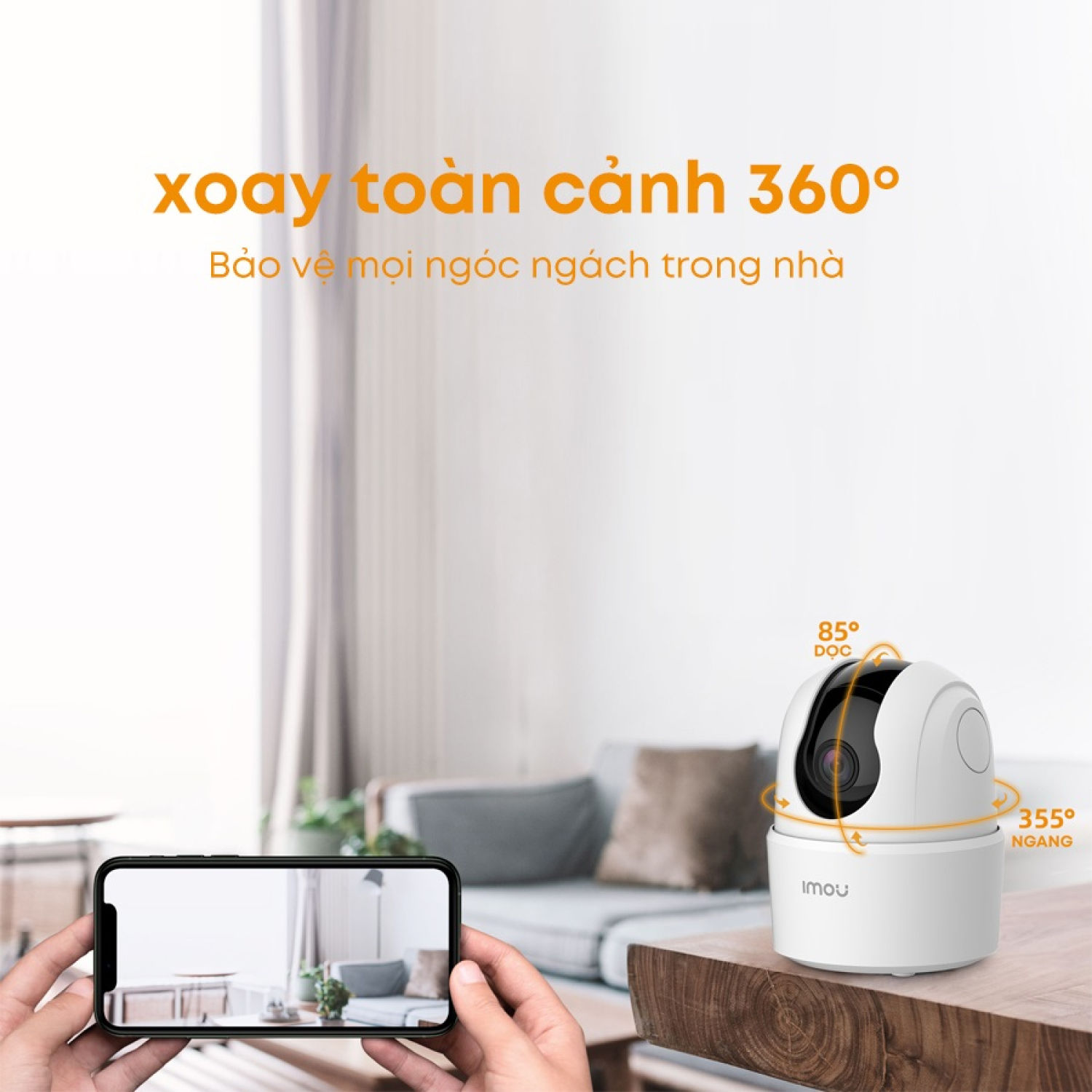 Camera Imou trong nhà A22EP IP Wifi Độ phân giải 2M, Phát hiện và Cảnh báo chuyển động, Đàm thoại, Quay 360 độ - Eco Tech Store