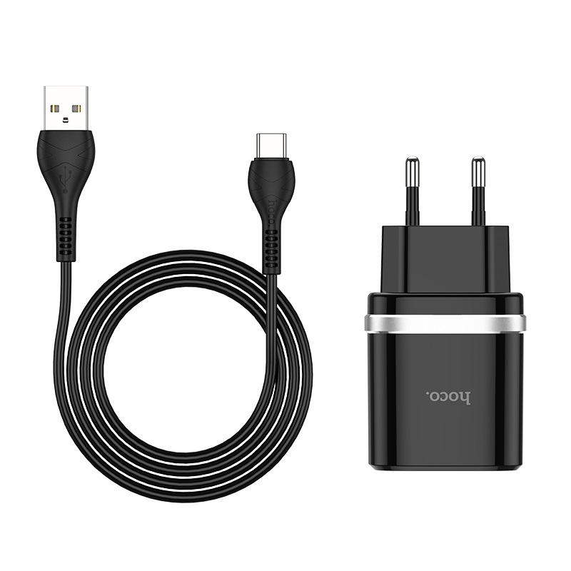 Bộ cốc sạc nhanh và cáp sạc Hoco C12Q cổng Type-C hỗ trợ QC3.0 3A 18W - Hãng phân phối chính thức - Nhất Tín Computer