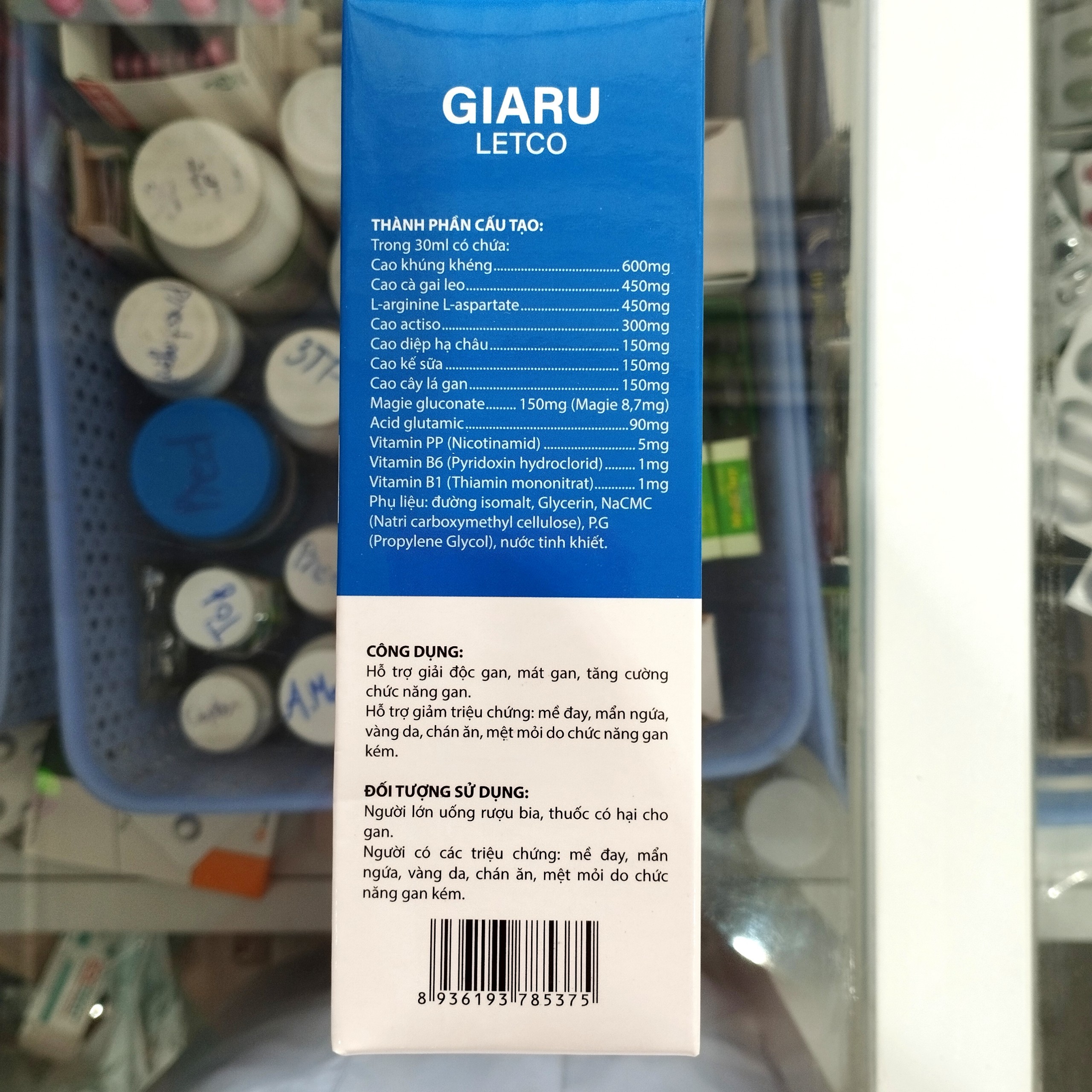 GÓI UỐNG GIẢI RƯỢU GIARU Letco (hộp 12 gói)