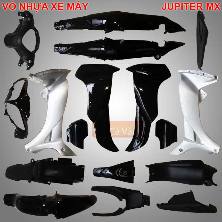 Dàn áo xe máy yamaha jupiter mx- nhựa trắng cao cấp màu đen
