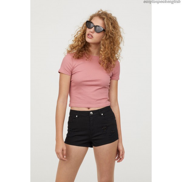 Quần Short bò H&M Auth (hồng nhạt)