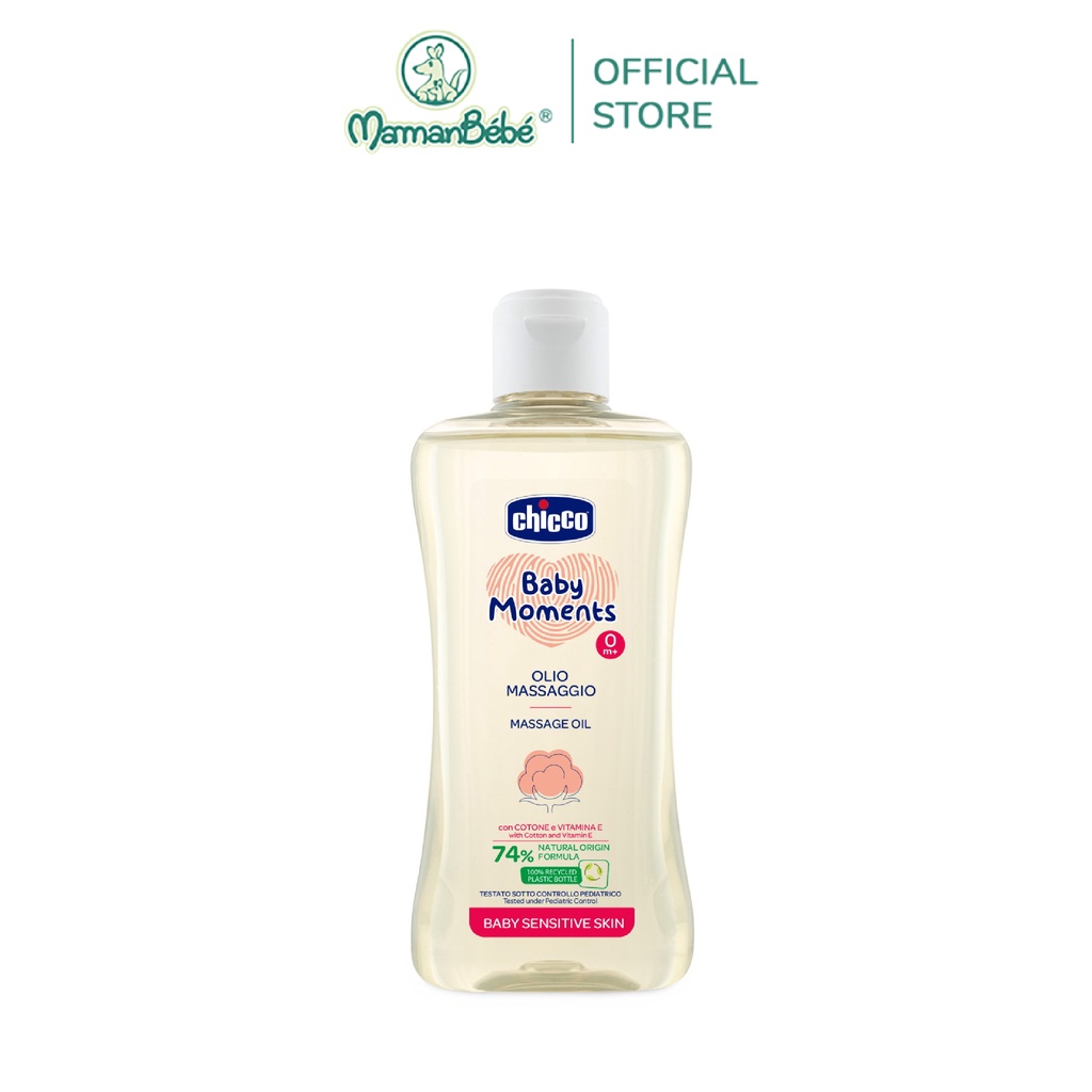 Dầu mát-xa chiết xuất Hạt bông Chicco 0M+ 200ml