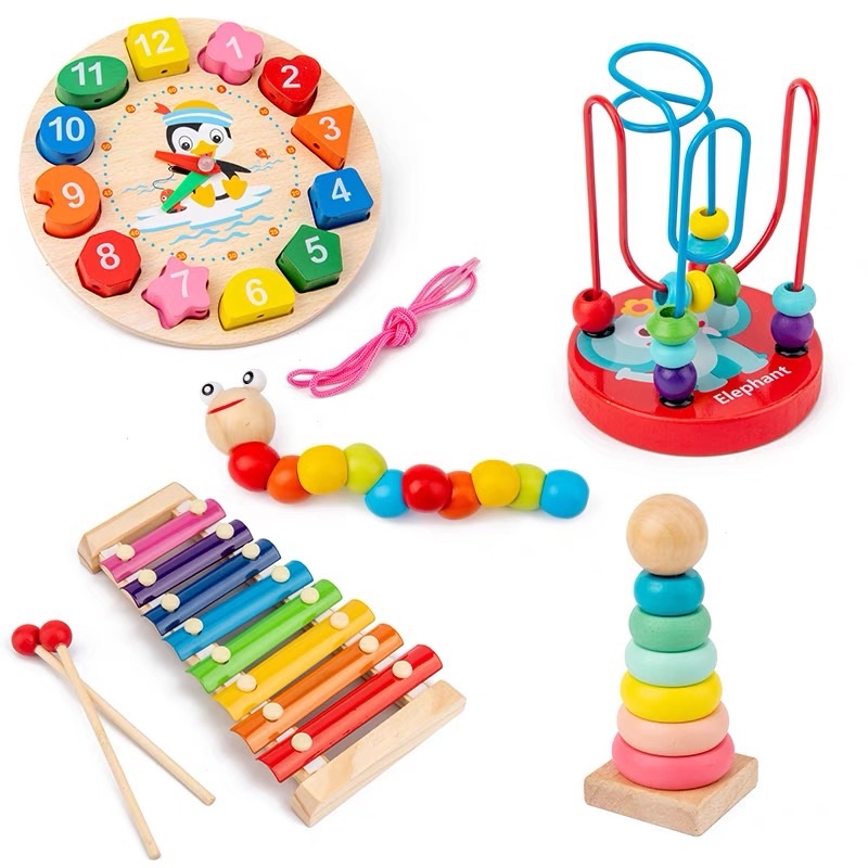 COMBO Đồ chơi gỗ Montessori, Combo 6 món đồ chơi gỗ