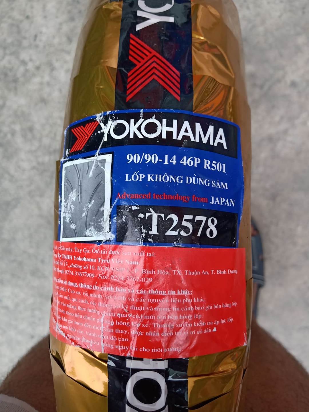 Lốp xe máy YOKOHAMA 90/90-14