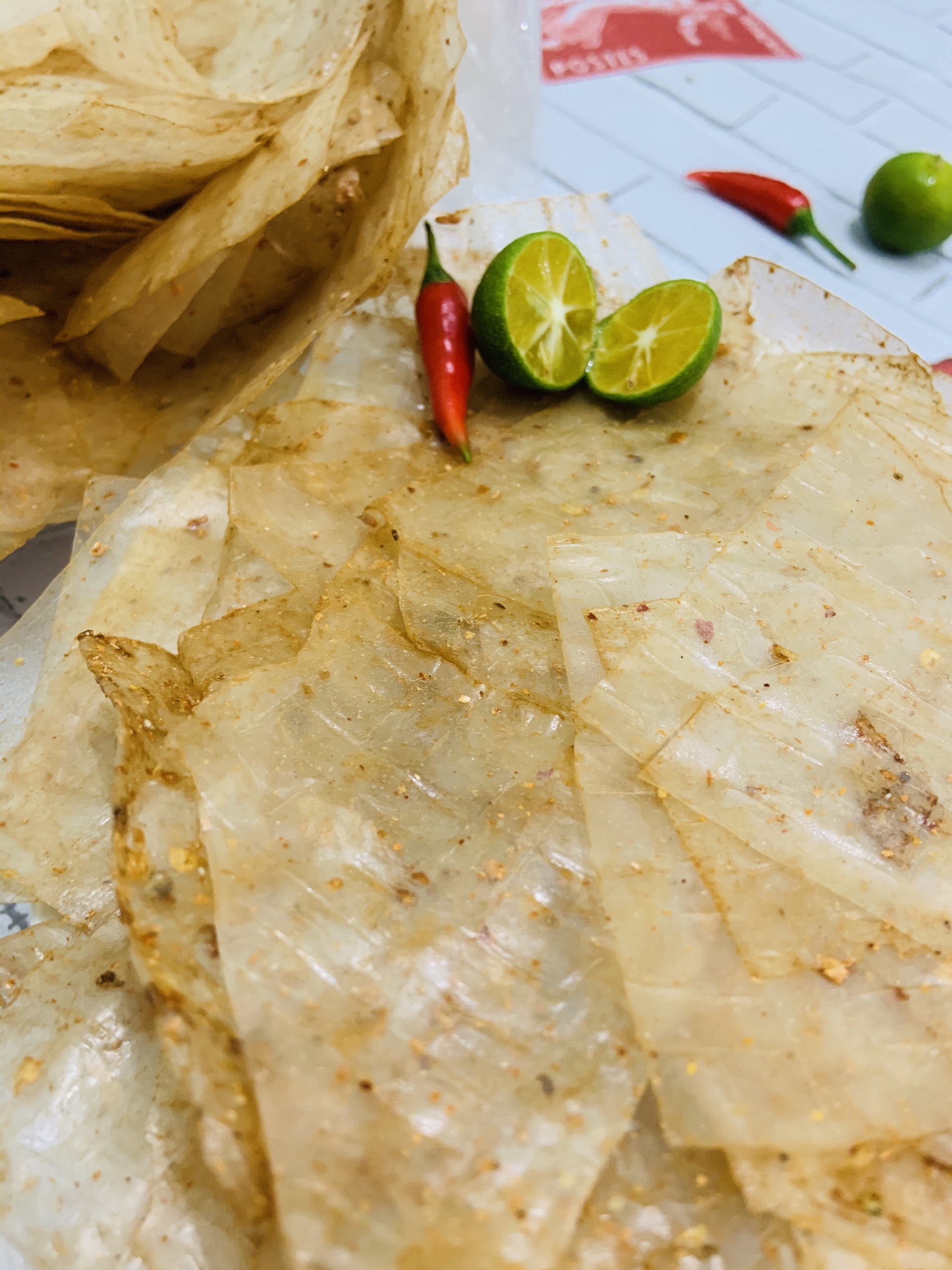 (500gr)Bánh Tráng Trộn Muối Tỏi Xike Tôm