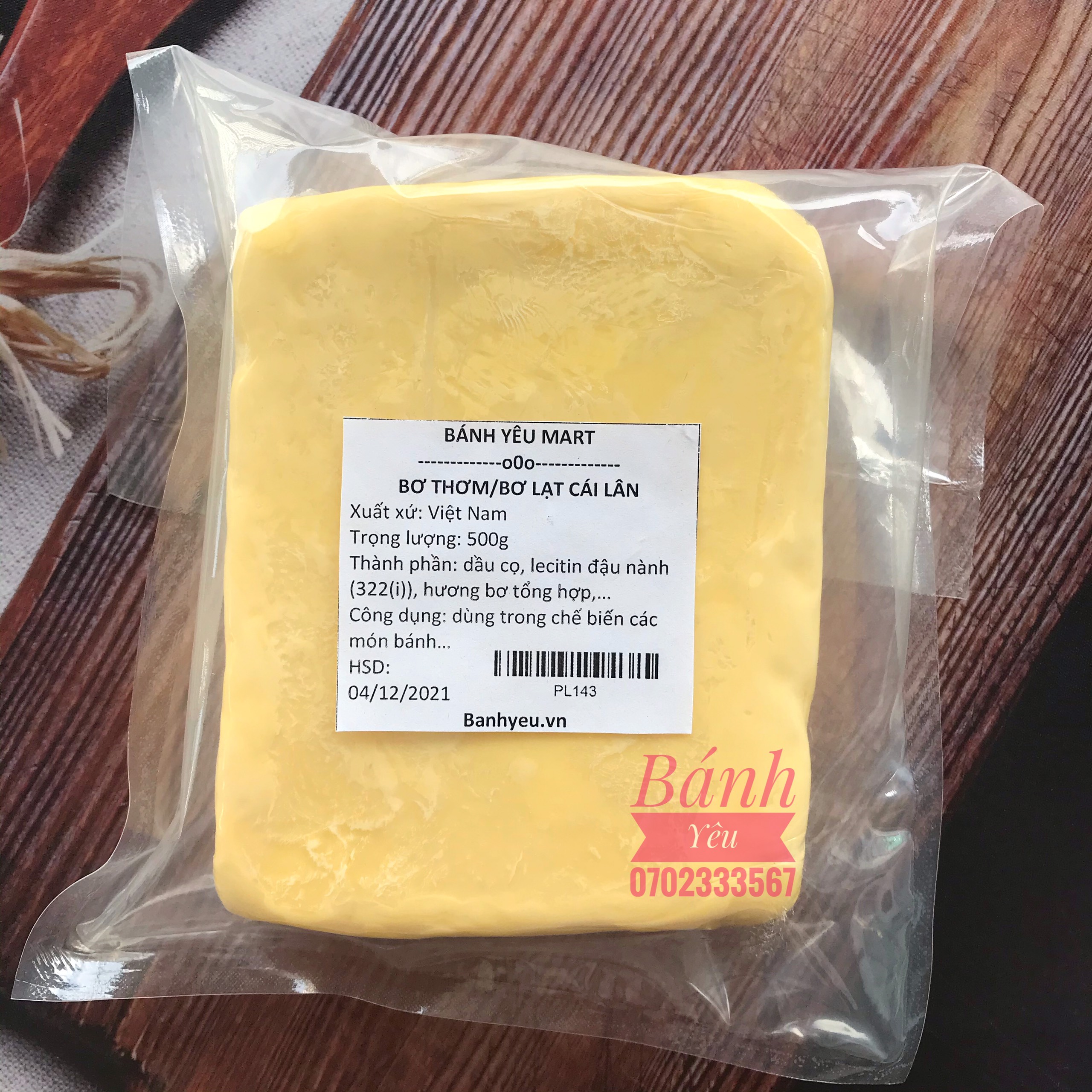 Bơ Thơm/Bơ Lạt/Margarine Cái Lân 500g