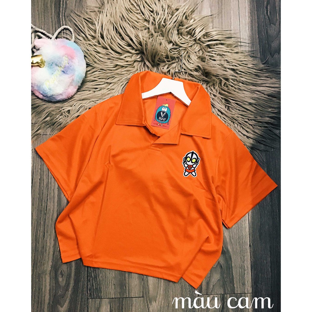[HCM]Áo Thun Croptop Cổ Bẻ Sticker Bigsize