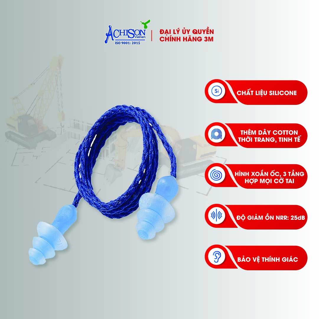Nút tai chống ồn 3M 1290 - Chống ồn khi ngủ, đi máy bay, học tập, xưởng in,... Có thể tái sử dụng nhiều lần