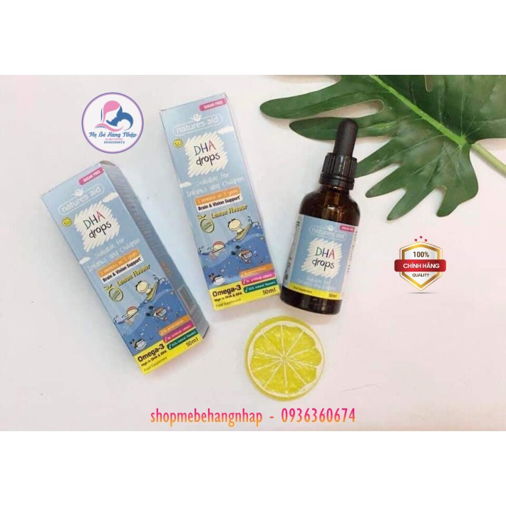 DHA Drop Nature Aid Dha Mini Drops Anh 50ml cho bé