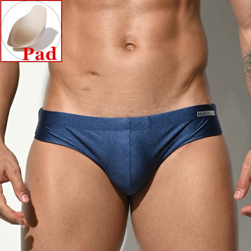Quần lót bơi nam có đệm nâng ngực đồ bơi Desmiit Đồ bơi bikini Đồng tính gợi cảm Đồ bơi cho nam quần short đi biển Quần bơi có túi dương vật dbvb