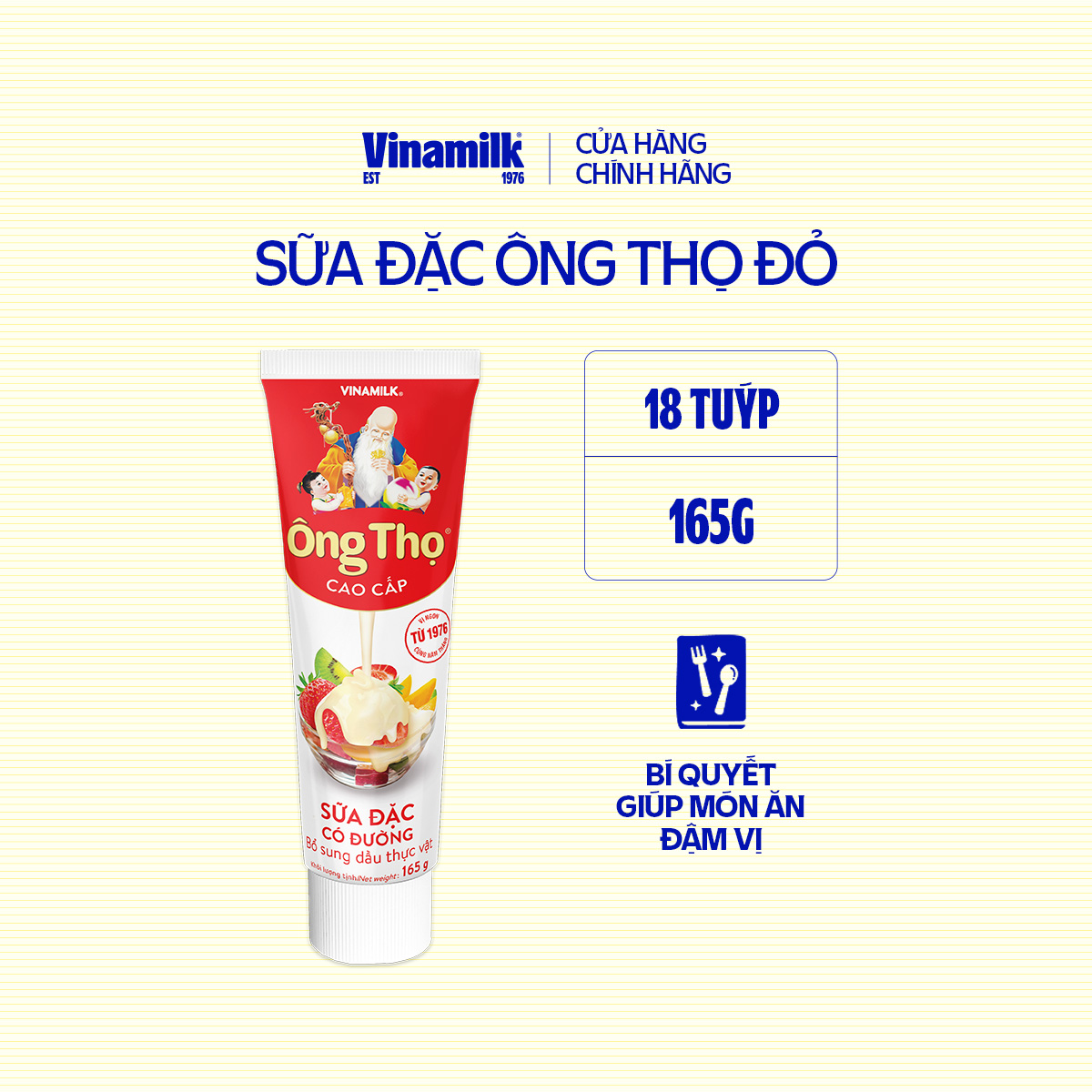 18 Tuýp Sữa Đặc Có Đường Ông Thọ Đỏ 165g