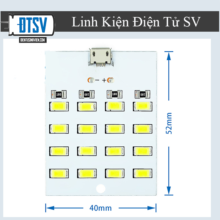 Module 16 bóng LED siêu sáng nguồn micro USB 5VDC- Linhkiendientusv.vn