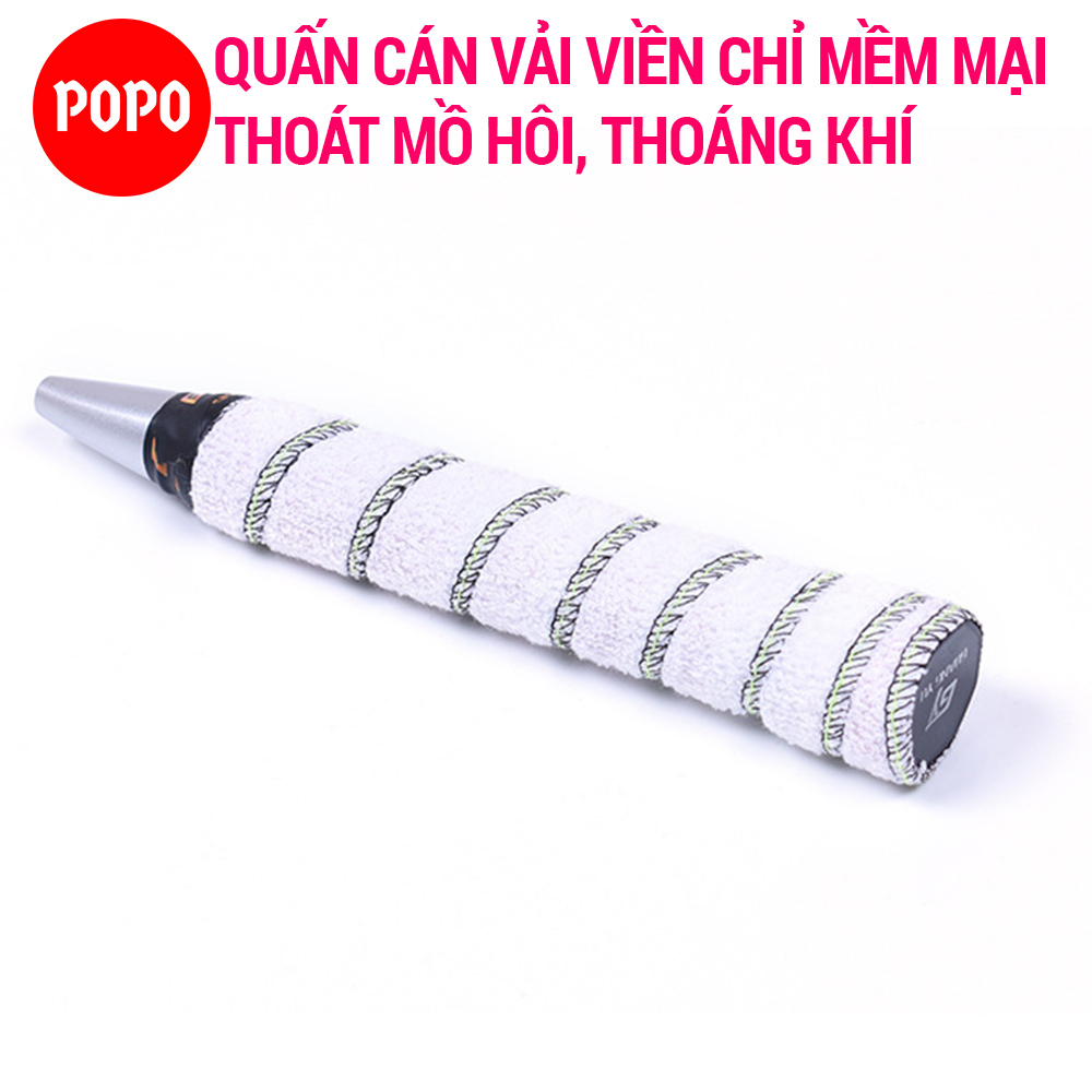Quấn cán cầu lông chất liệu vải viền chỉ POPO GY110 thoáng khí, thoát mồ hôi, độ bám cao SPORTY