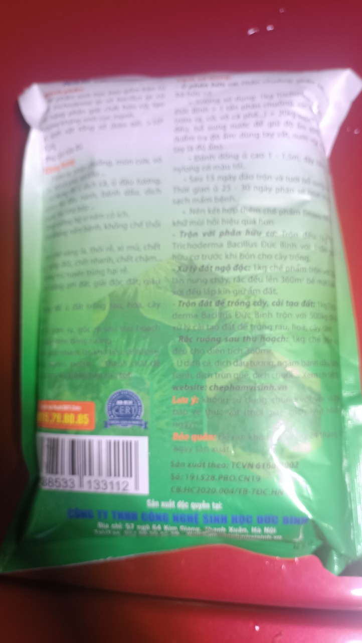 Chế Phẩm Trichoderma Bacillus Đức Bình 1kg (Chuyên dùng để ủ phân hữu cơ, giải độc đất, đối kháng nấm bệnh )