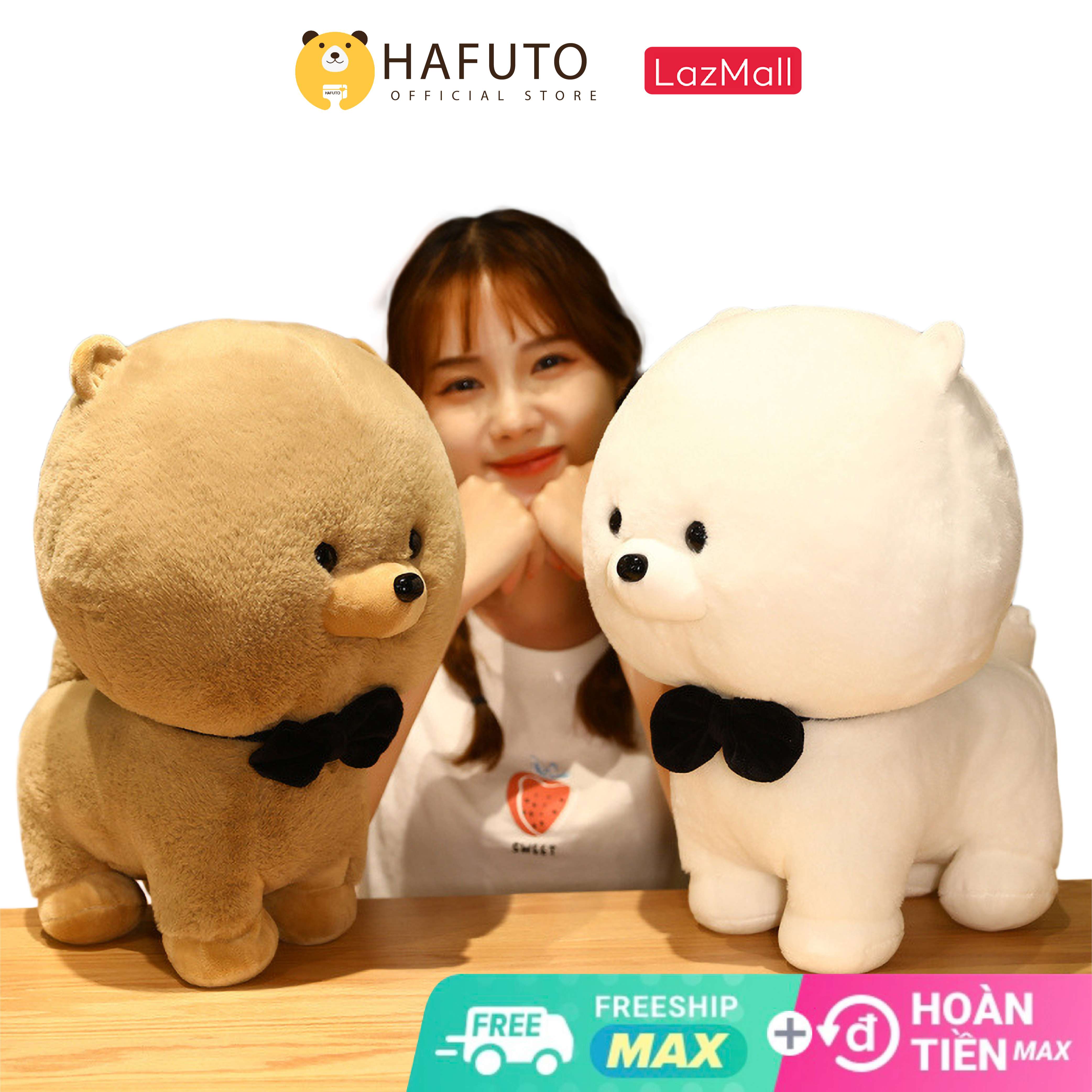 Chó Lông Xù Đeo Nơ Đủ Size Hàng Cao Cấp HaFuTo