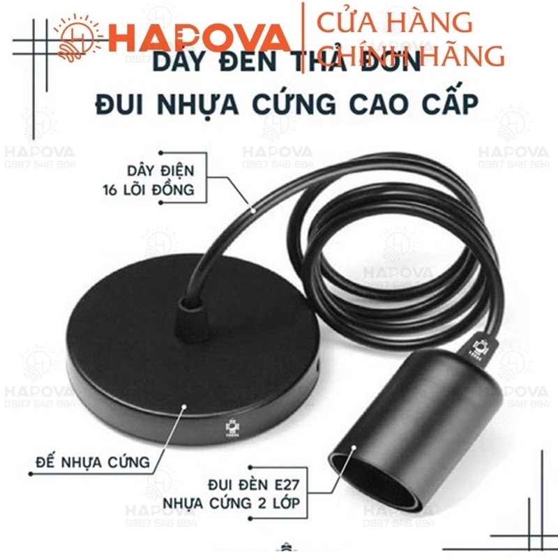 Đèn thả trần dây đui HAPOVA NIKIA 5002